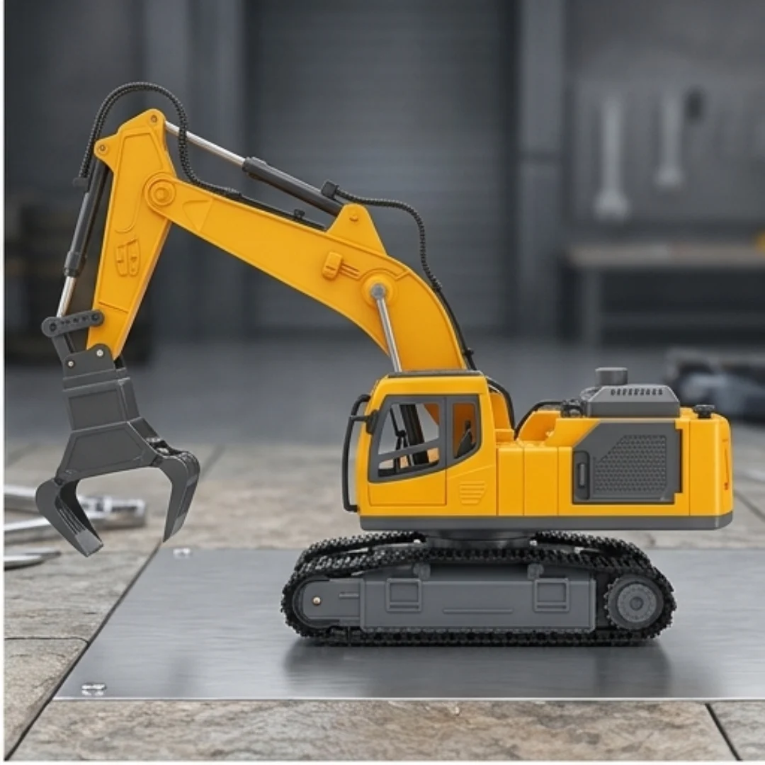 RC JCB Toy with Metal Attachments & Smoke – Remote Control Construction Vehicle – remote control jcb