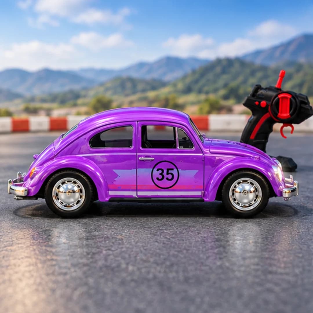 Beetle Classic RC Car with Metallic Body, LED Lights, Music & Remote Control – rc car with music