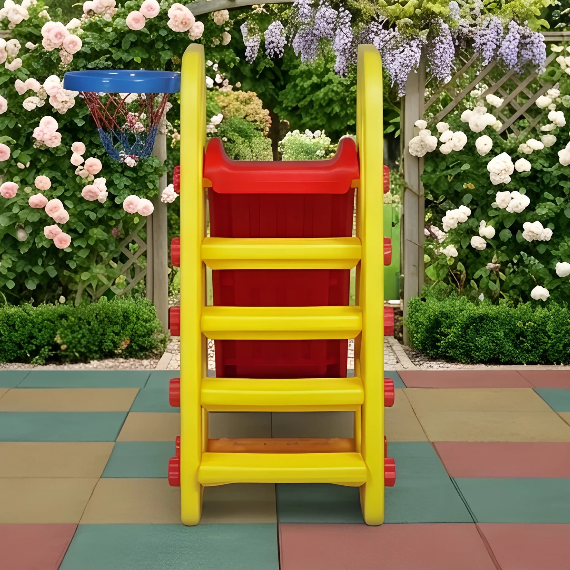 Royal Park Slide with Basketball Hoop for Kids – kids play area slide