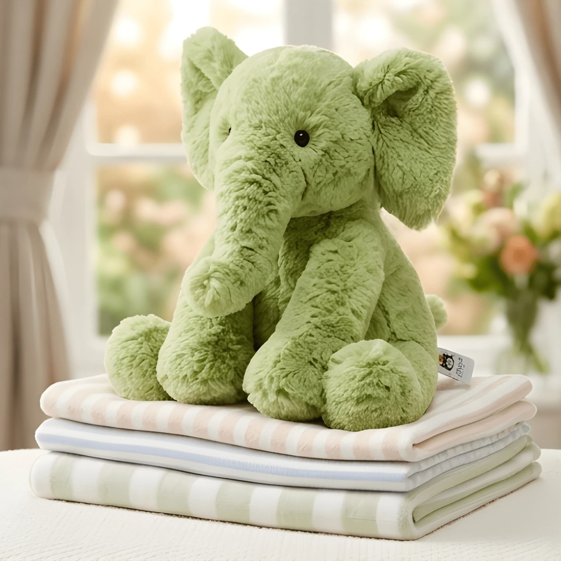 Elephant Soft Toy – Soft & Cuddly Plush Toy | Sitting Elephant with Floppy Ears – view 2
