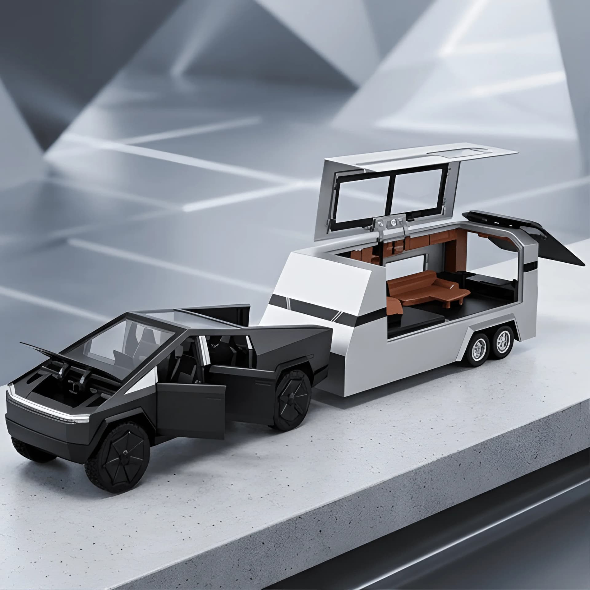 Die Cast Pickup Truck & Camper – 1:32 Scale Adventure Toy – diecast pickup toy
