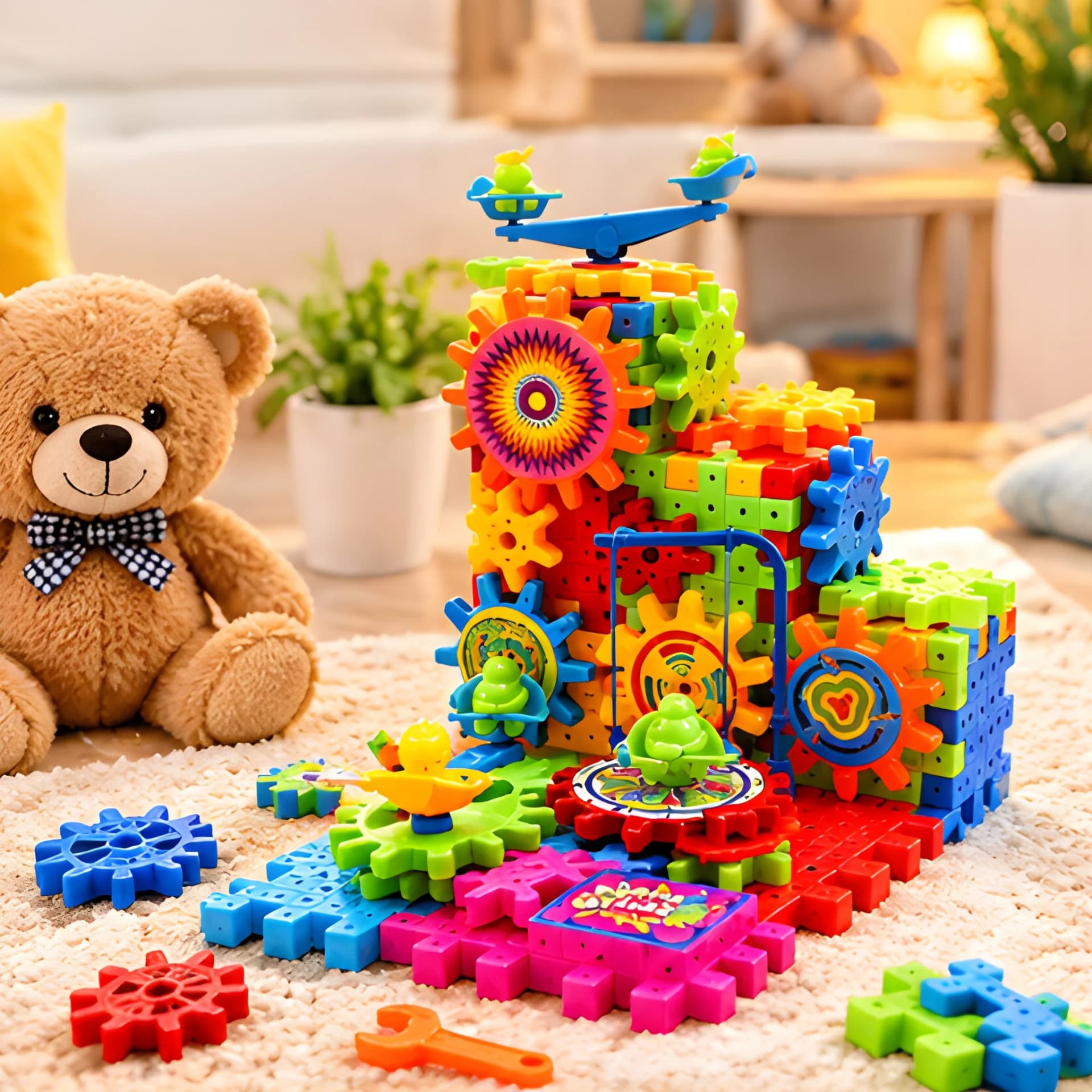 Gears & Building Blocks Toy – Creative Learning Toy for Kids – gears toy for kids