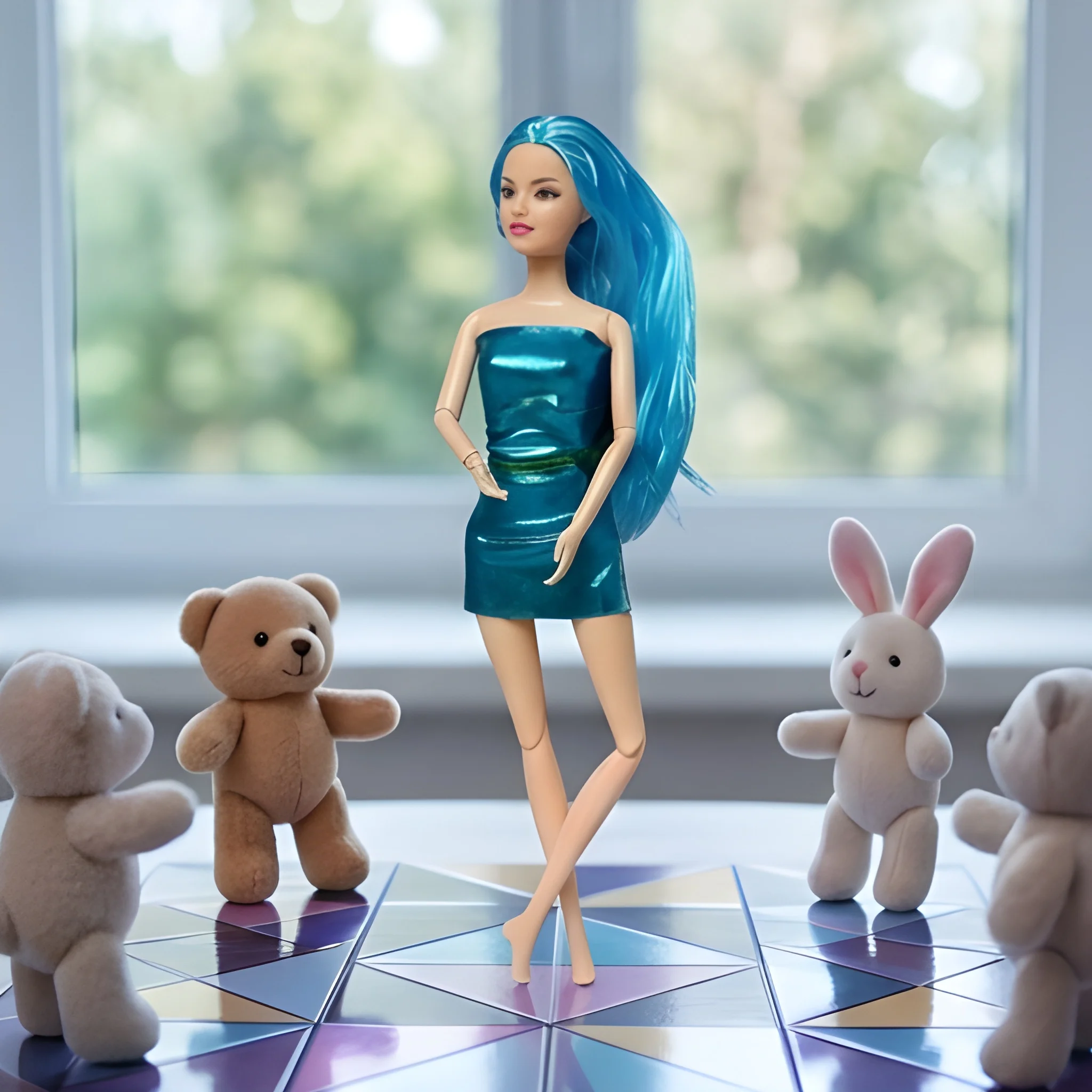 Metallic Dress Doll with Colourful Hair for Girls – view 2
