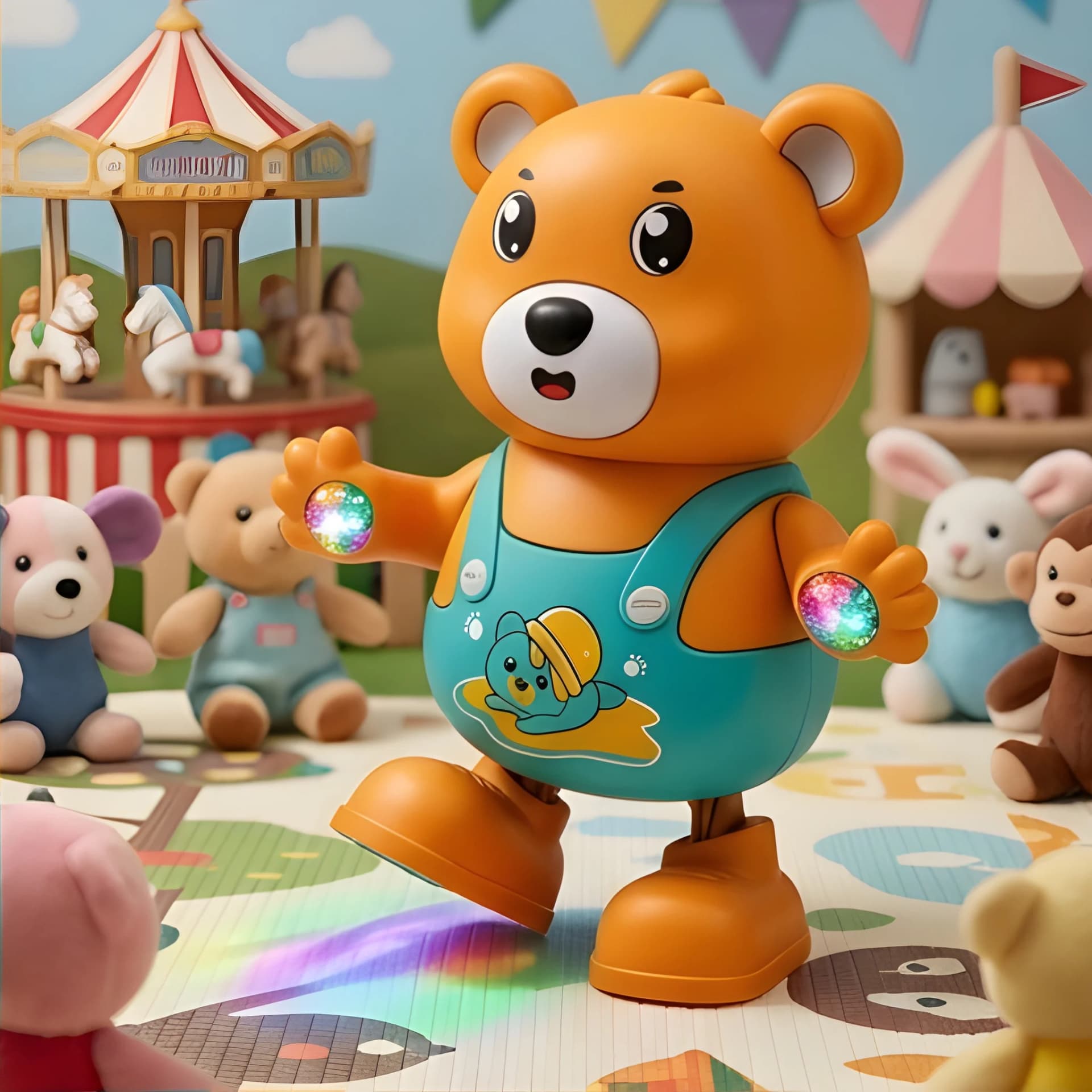 Teddy Bear Dancer Toy with Glowing Hands & Dynamic Music