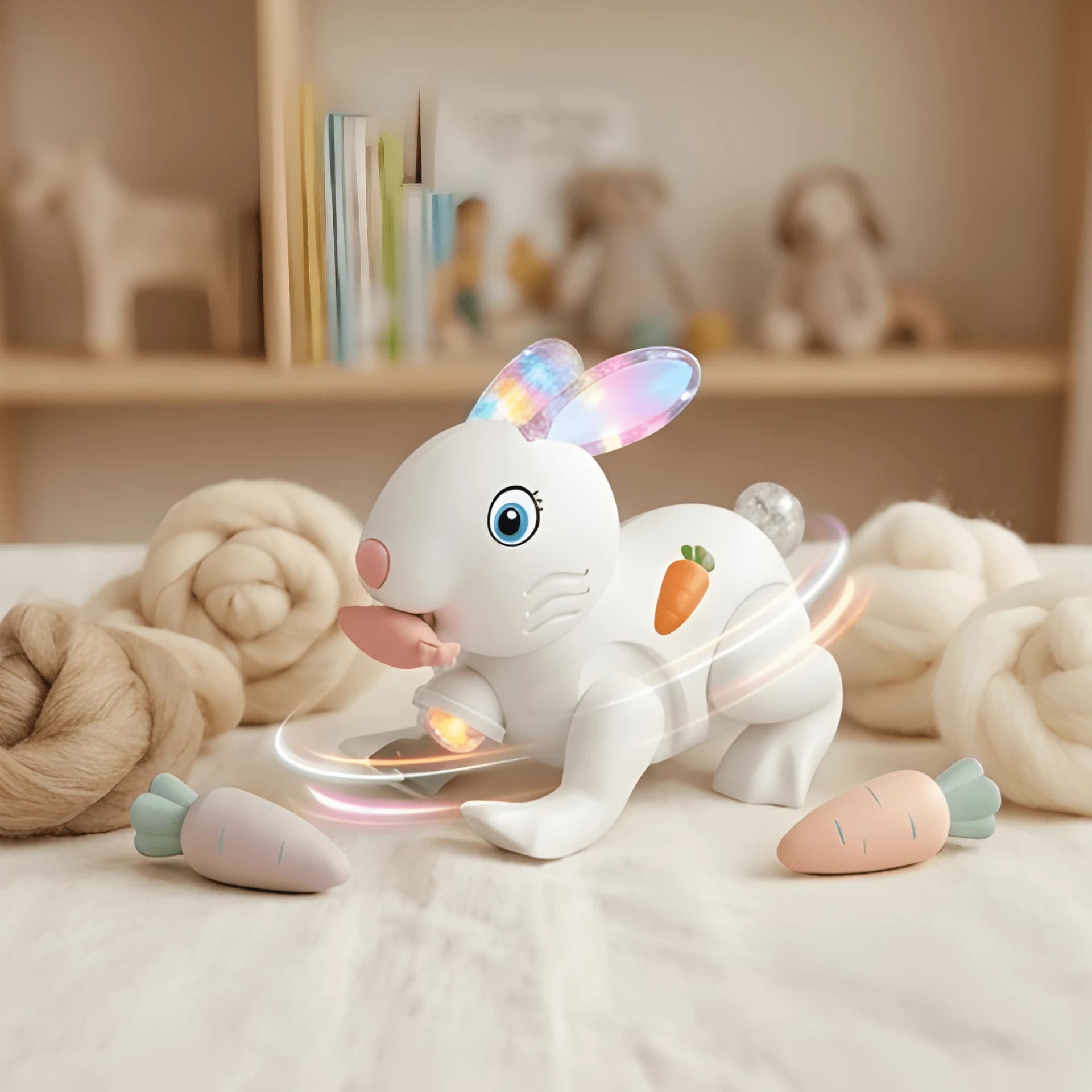 Jumping Rabbit Toy for Kids with Music & Glowing Ears