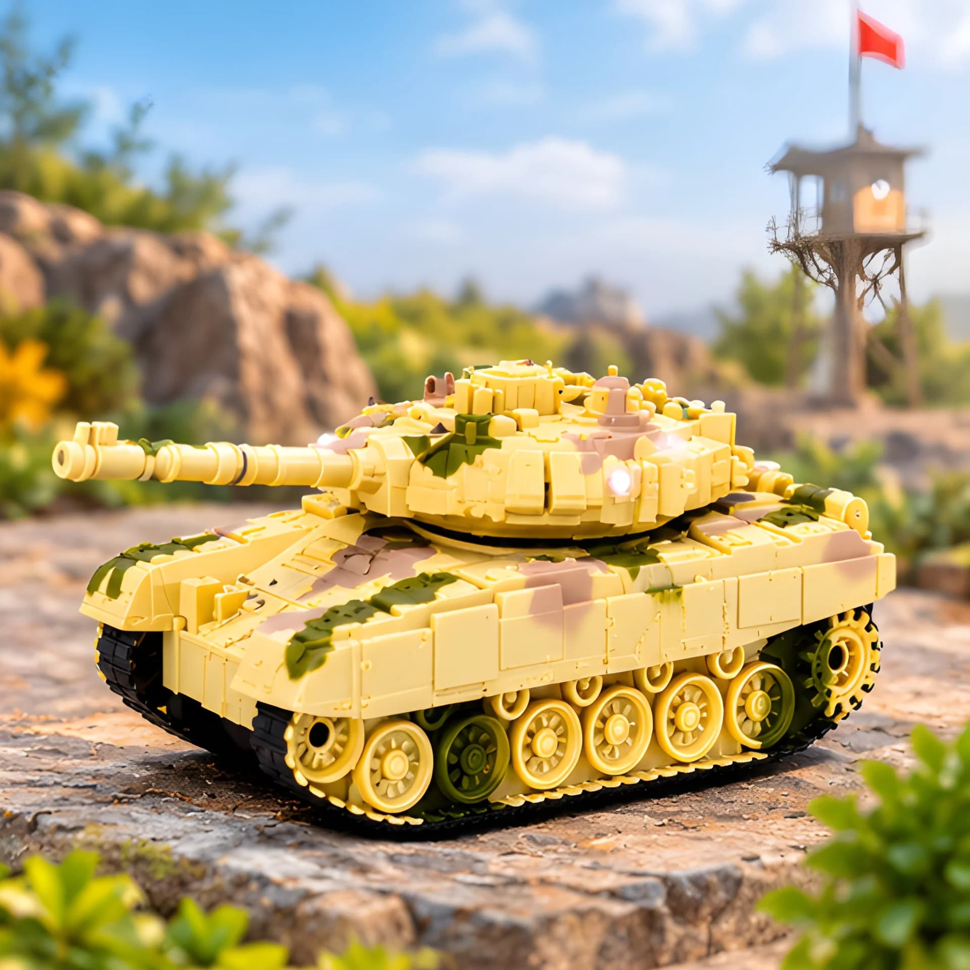 RC Tank Model Toy – Remote Control Army Tank with Rechargeable Batteries & Charger for Kids – rc tank toy