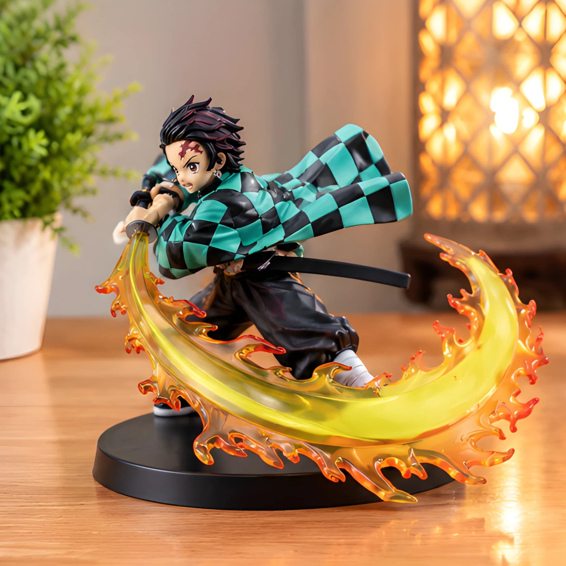 Tanjiro Flaming Sword Action Figure – Demon Slayer – anime desk decor