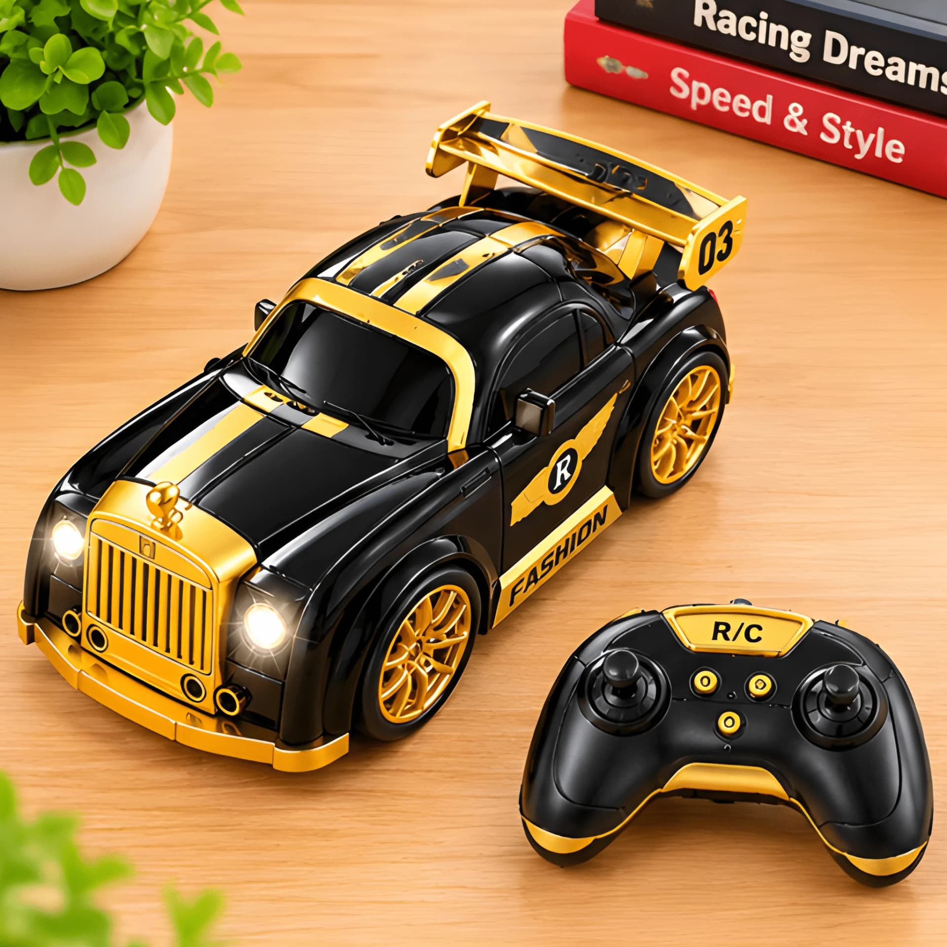Gold Edition RC Car with Magnetic Deformation