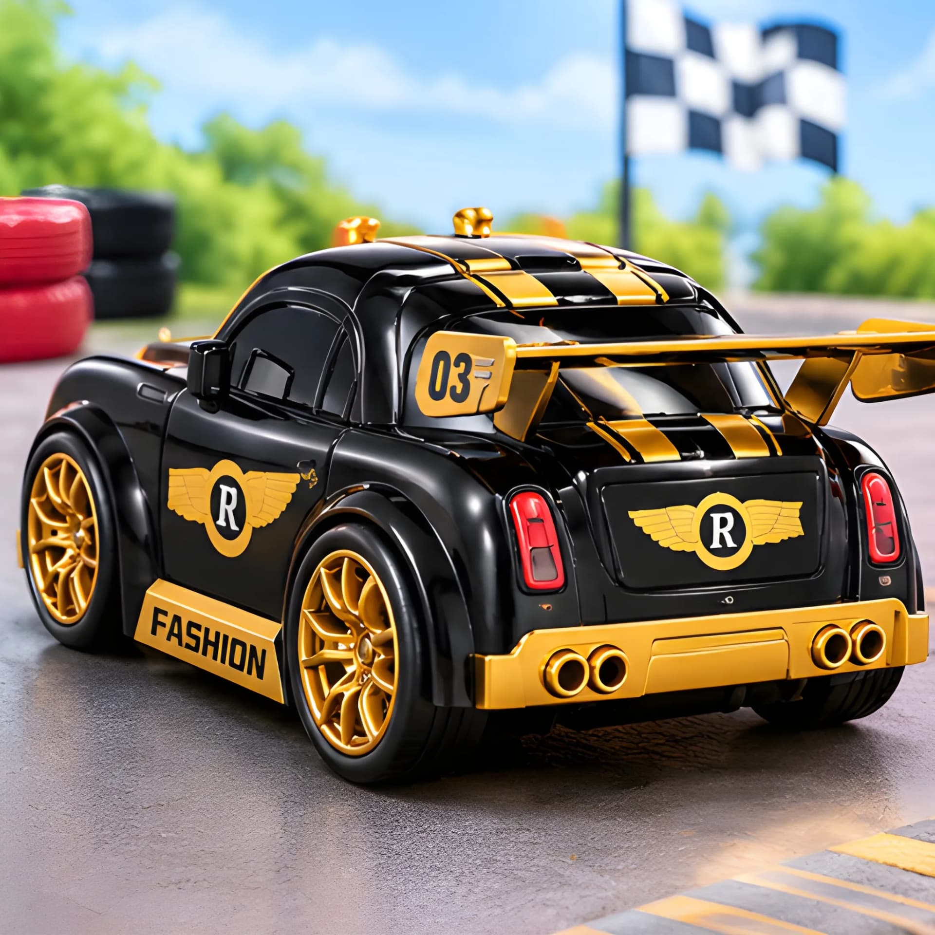 Gold Edition RC Car with Magnetic Deformation – magnetic car toy