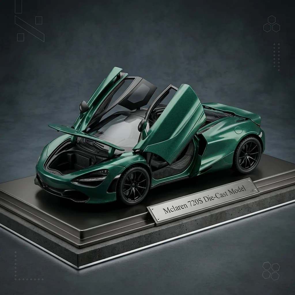 Diecast Mclaren 720S Sports Coupe Model with Pull Back Action, Light & Sound - 1:32 Scale – diecast mclaren 720s 3