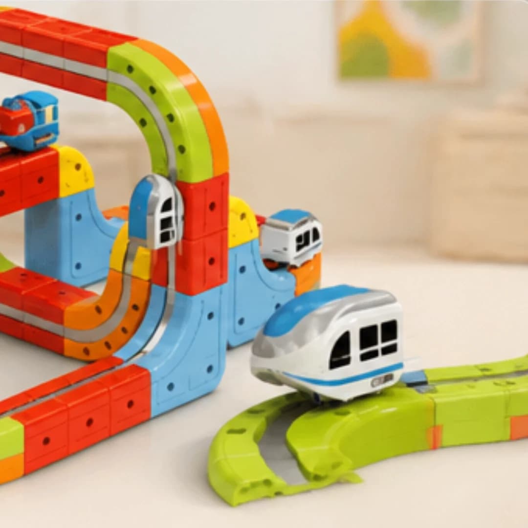 Magnetic Train Track Set for Kids – 60 Pcs – magnetic building blocks