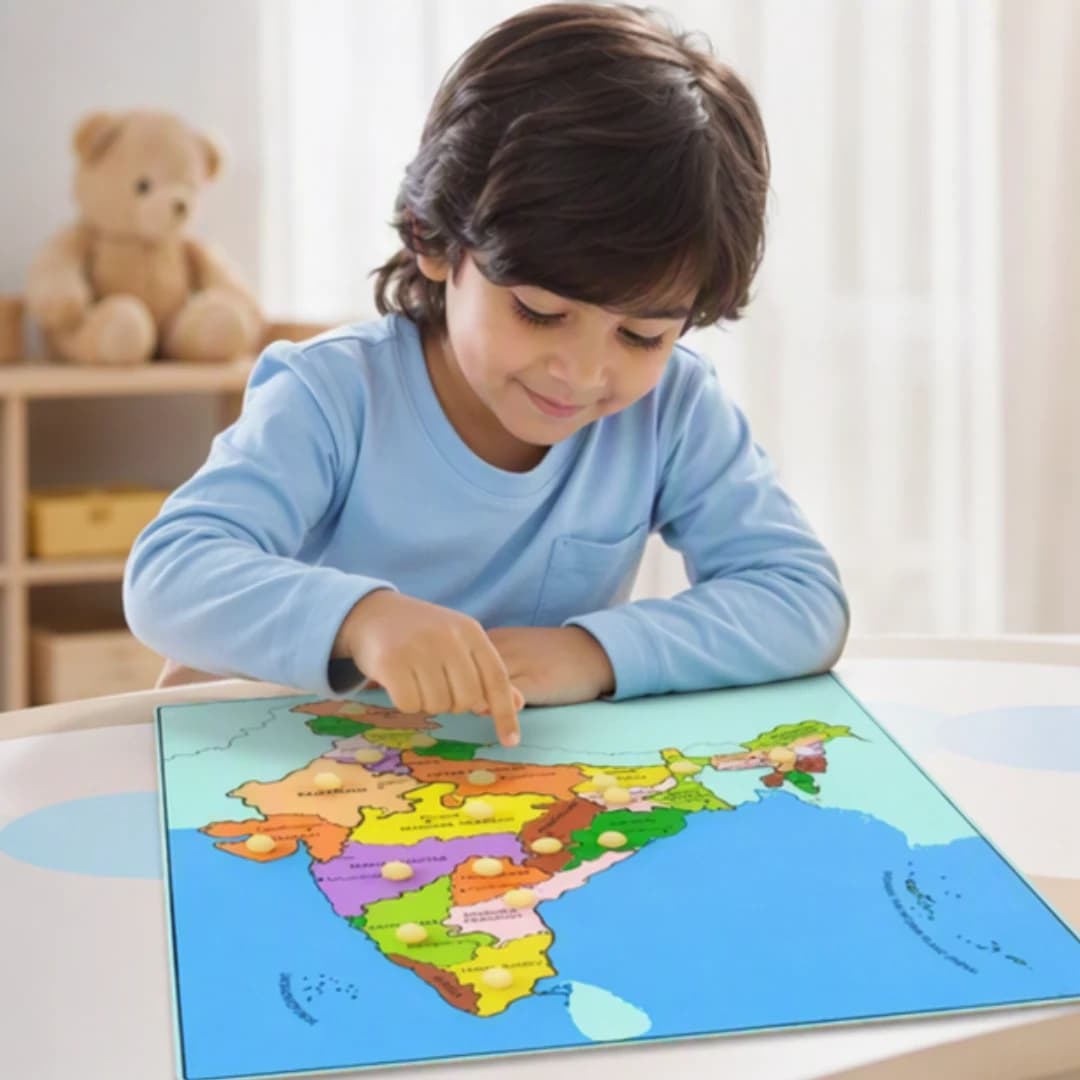 India Map Learning Puzzle Board for Kids – educational puzzle toy