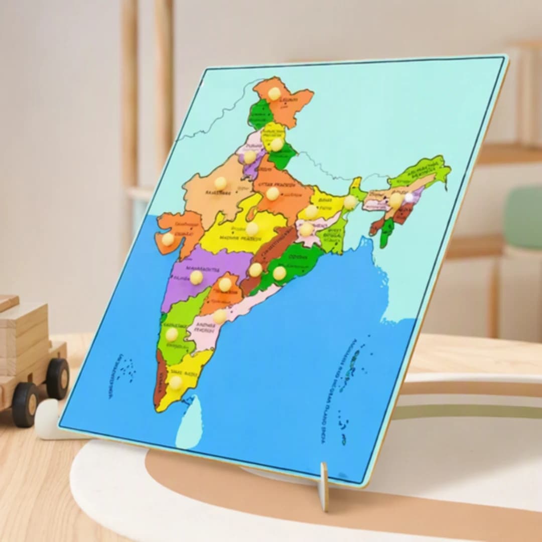 India Map Learning Puzzle Board for Kids – kids map learning toy