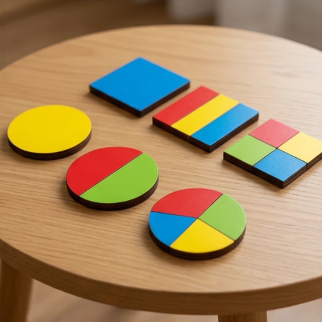 Kids Wooden Shape Fraction Learning Board – wooden fraction board for kids