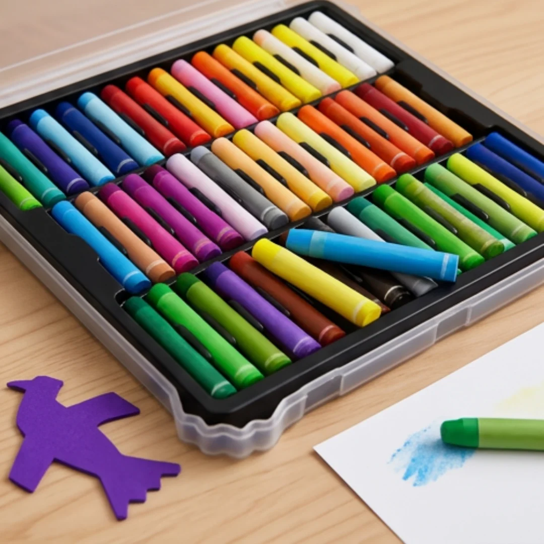 Kids Oil Pastels – 50 Shades Color Set with Storage Case – 50 shades oil pastels
