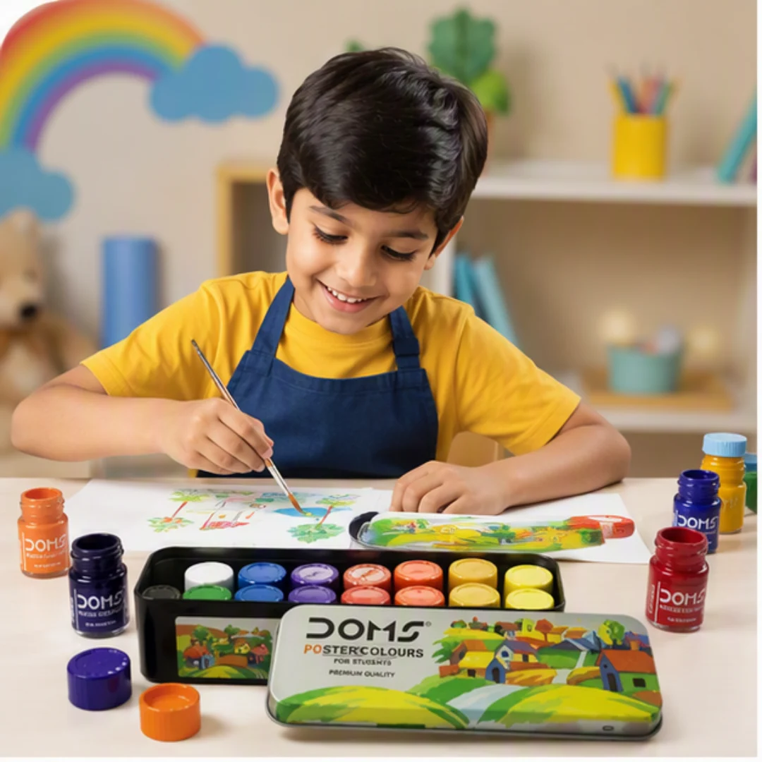 Kids 14-Color Poster Paint Set with Brushes – 14 color poster paint set