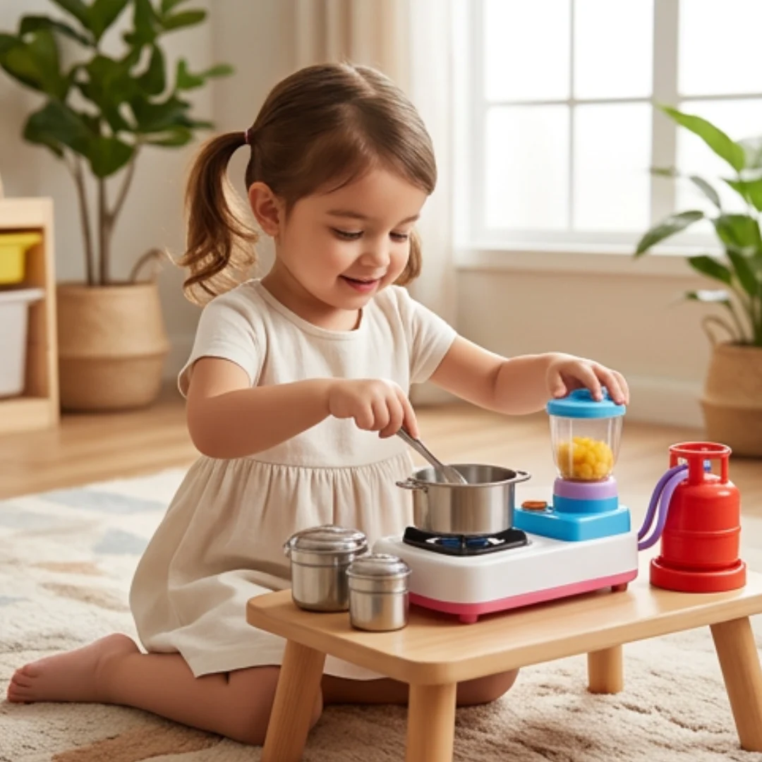 Miniature Kitchen Toy Set for Kids – Stainless Steel Pretend Play Cooking Set – mini kitchen set for kids