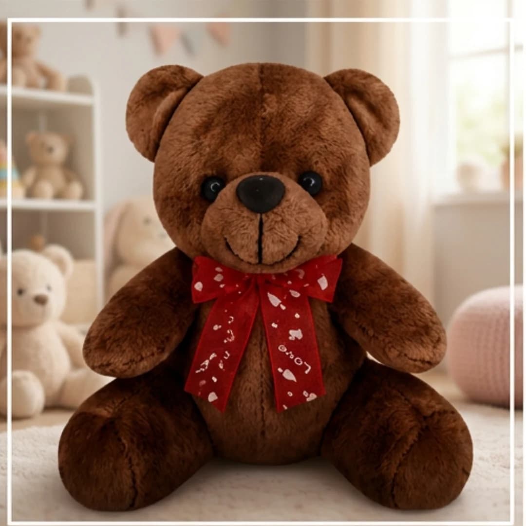 Honey Teddy Bear Soft Toy with Ribbon – view 3