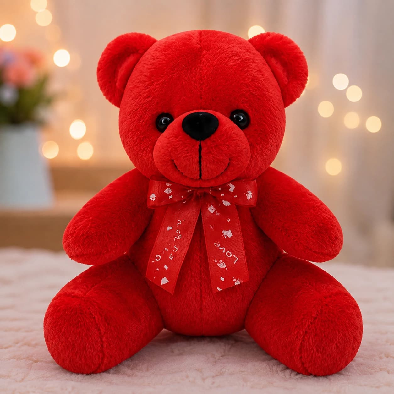 Honey Teddy Bear Soft Toy with Ribbon – view 4