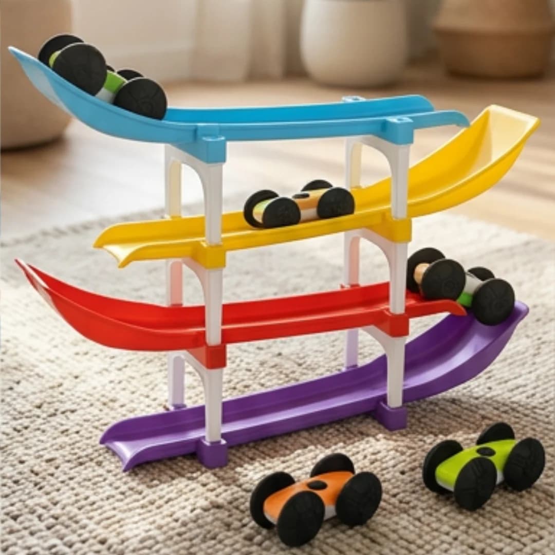 Ramp Racer Toy with 4 Cars and 4 Ramps – Race Track Toy for Toddlers – view 4
