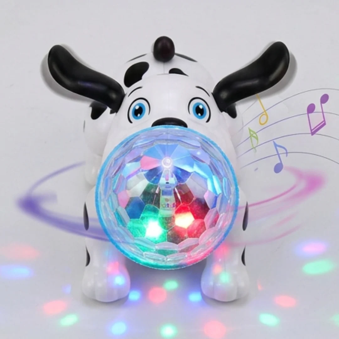 Musical Dancing Dog with Rotating LED Disco Ball – Flashing Lights & Music Puppy Toy – view 2