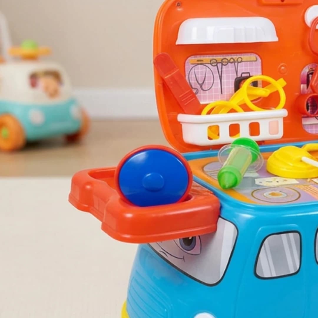 Kids Doctor Set – Mini Bus Ride On Doctor Play Set, 2 in 1, 16 Pc – kids doctor kit