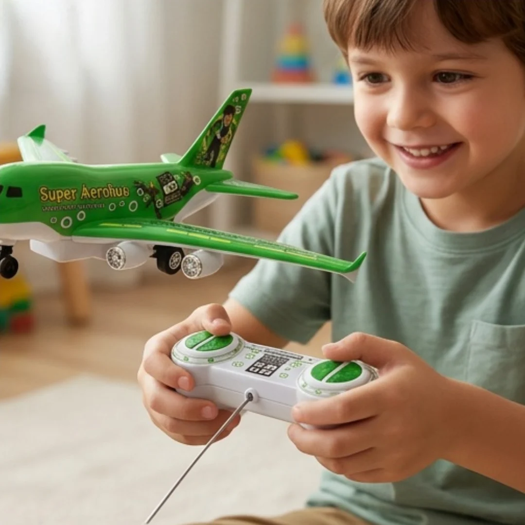 Remote Control Plane – 4 Channel RC Flying Aeroplane with Lights & Sound | Rechargeable AIR Plane & Remote for Kids – remote control flying aeroplane