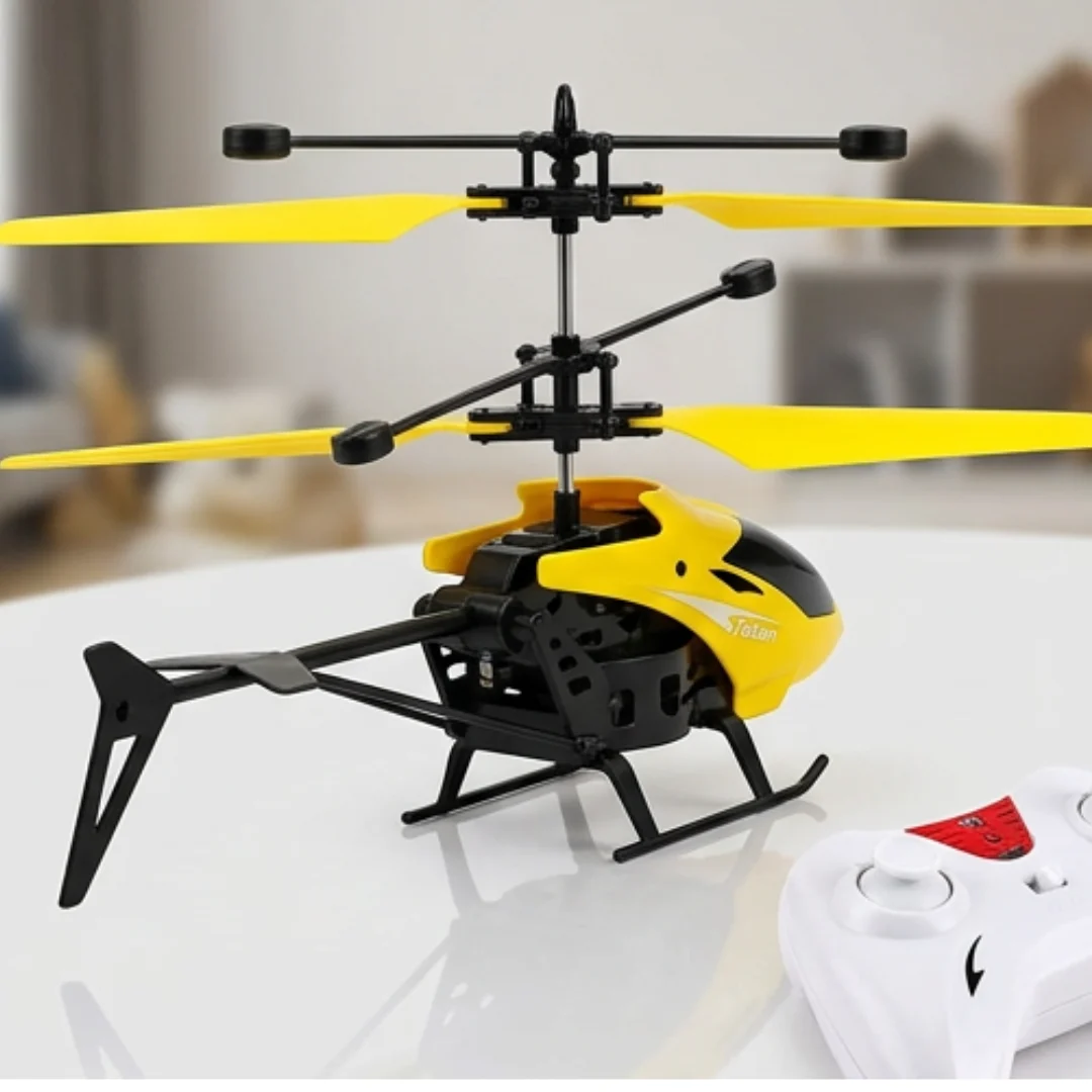 Kids RC Helicopter – USB Rechargeable Flying Toy with Remote Control, Hand Induction & 3D Lights – view 3
