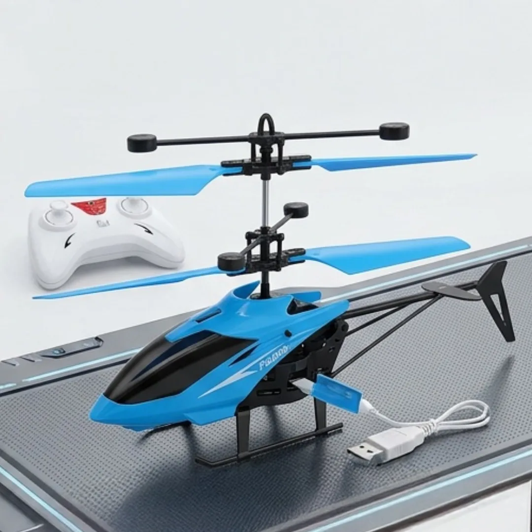 Kids RC Helicopter – USB Rechargeable Flying Toy with Remote Control, Hand Induction & 3D Lights – flying toy for kids
