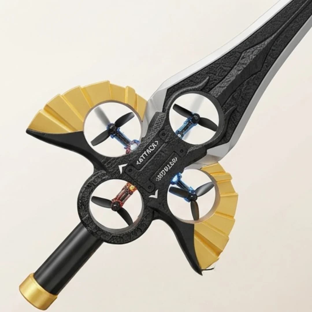 Flying Foam Sword RC Drone – Remote Control Flying Toy with 360° Stunt & LED Lights – foam sword aircraft rc drone