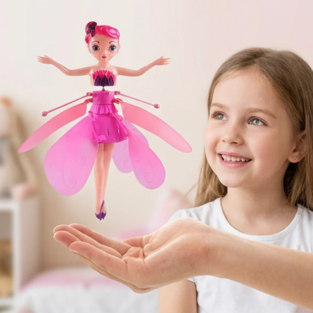 Magical Flying Barbie Doll with Hand Sensor Control, USB Charging & 3D Lights – magical hand sensor control flying fairy doll