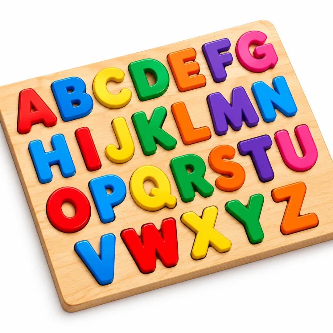 English Alphabet Tray – Uppercase ABC Wooden Board Puzzle for Kids | A-Z Letter Learning Toy