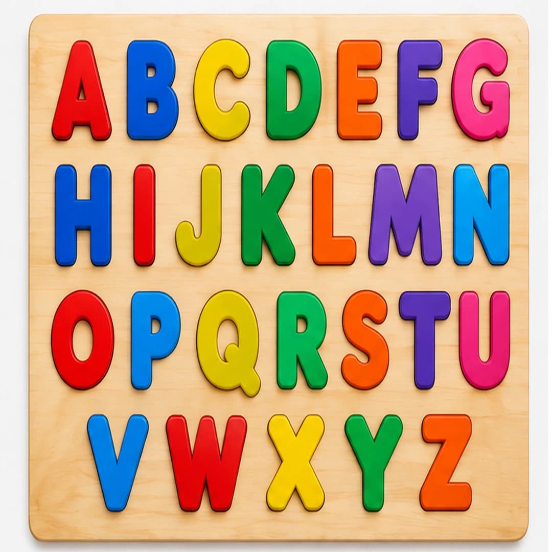 English Alphabet Tray – Uppercase ABC Wooden Board Puzzle for Kids | A-Z Letter Learning Toy – alphabet board
