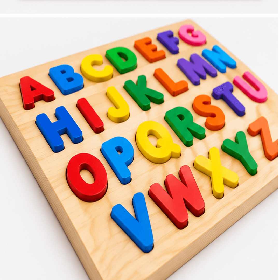 English Alphabet Tray – Uppercase ABC Wooden Board Puzzle for Kids | A-Z Letter Learning Toy – english capital alphabets wooden board
