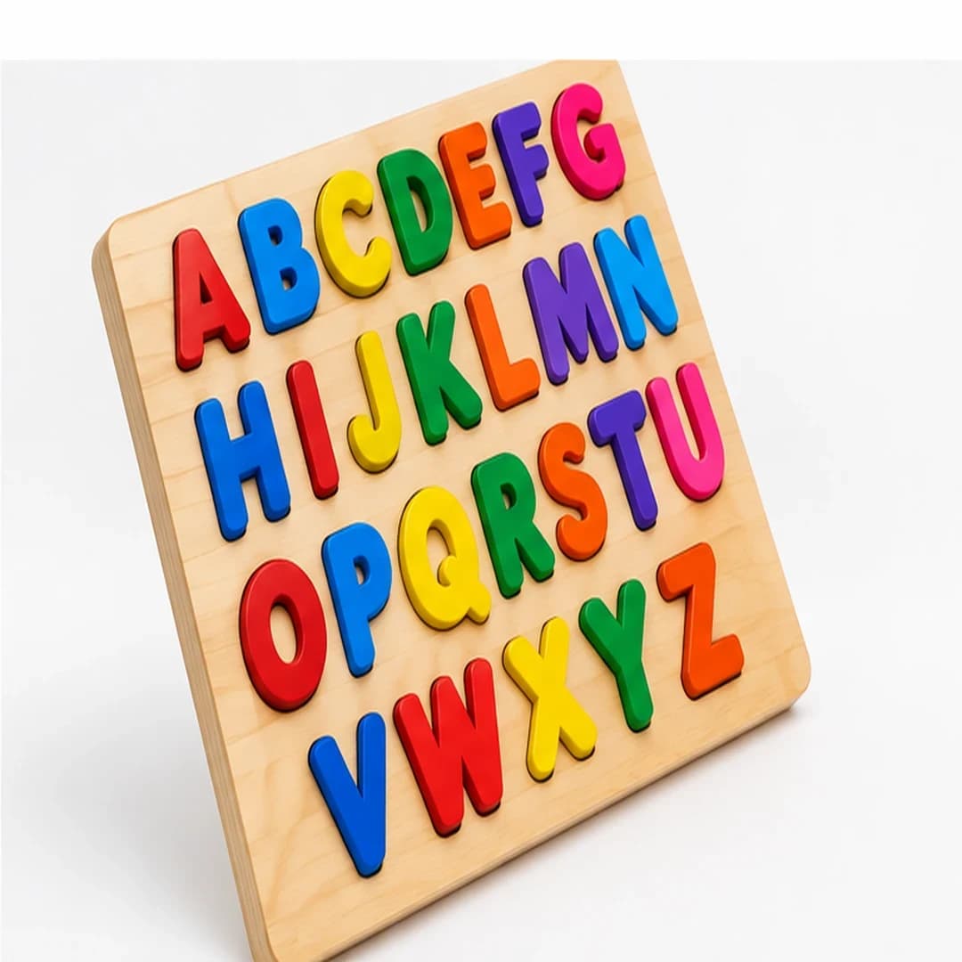English Alphabet Tray – Uppercase ABC Wooden Board Puzzle for Kids | A-Z Letter Learning Toy – abc letter learning toy