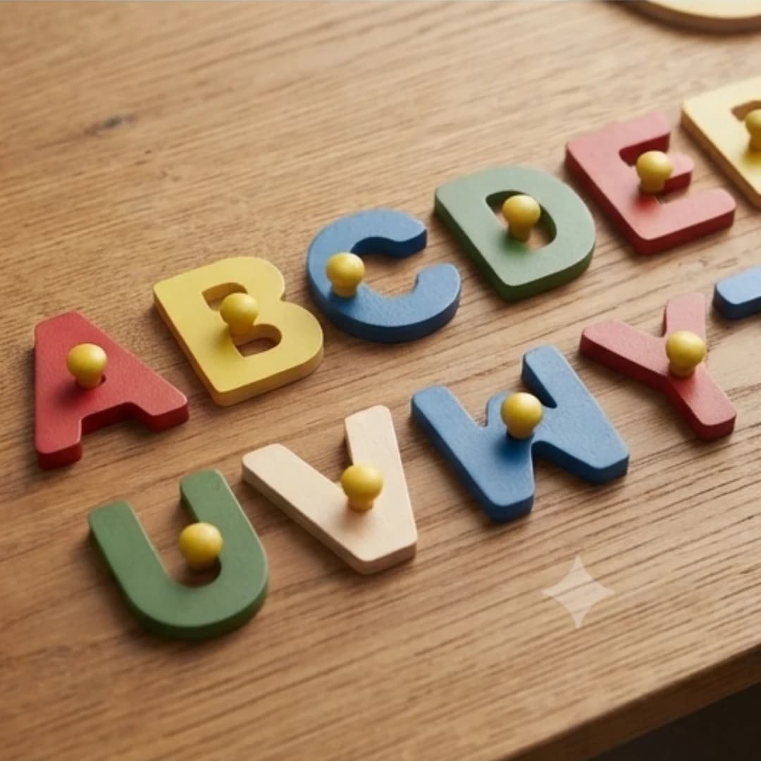 Rainbowstore Wooden ABCD Capital Letter Puzzle Board with Knobs for Kids Learning – wooden english alphabet board