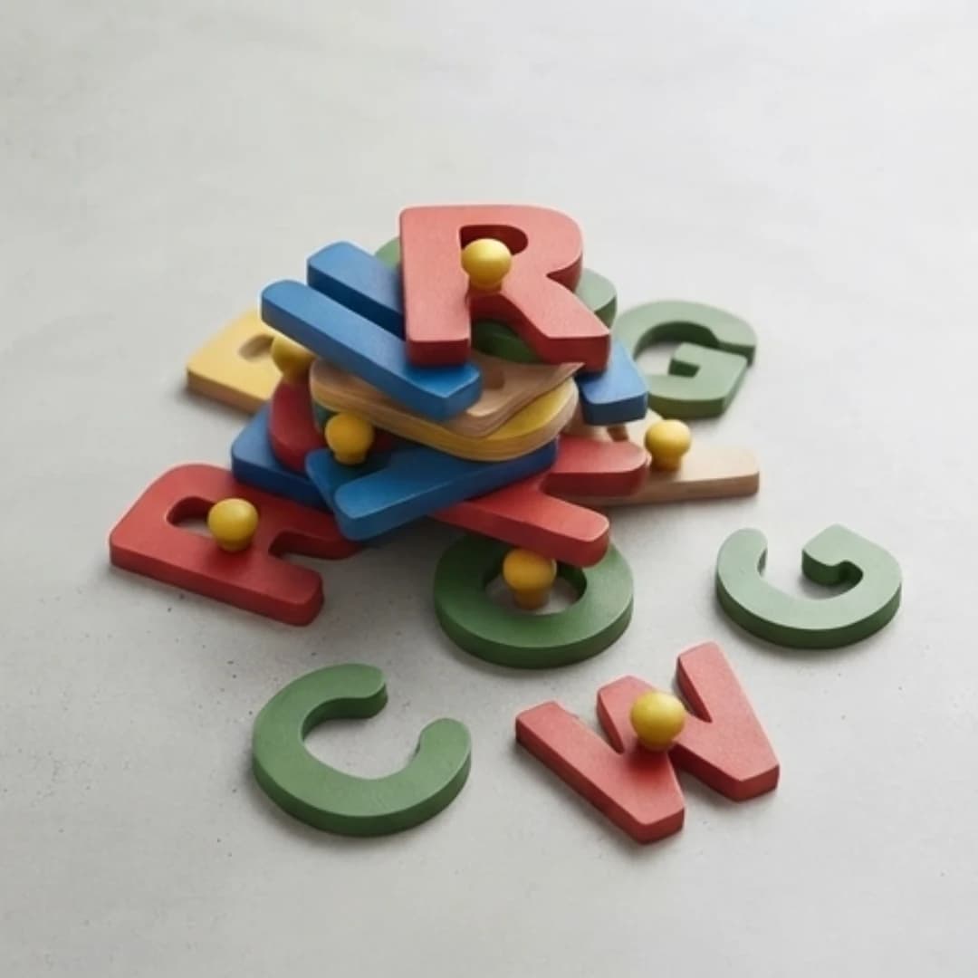 Rainbowstore Wooden ABCD Capital Letter Puzzle Board with Knobs for Kids Learning – letters puzzle with knobs