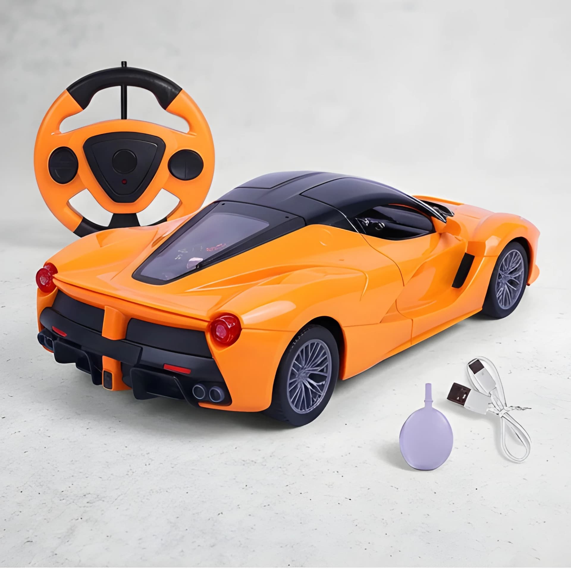 Super Smoke RC Sports Car with Opening Doors & Steering Wheel Controller – view 4