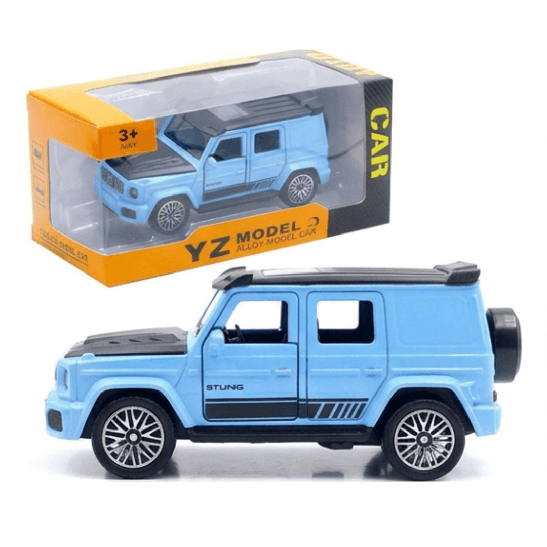 Super Toy Die Cast G Wagon Car for Kids (Blue, Yellow, Black) – alloy diecast pull back car