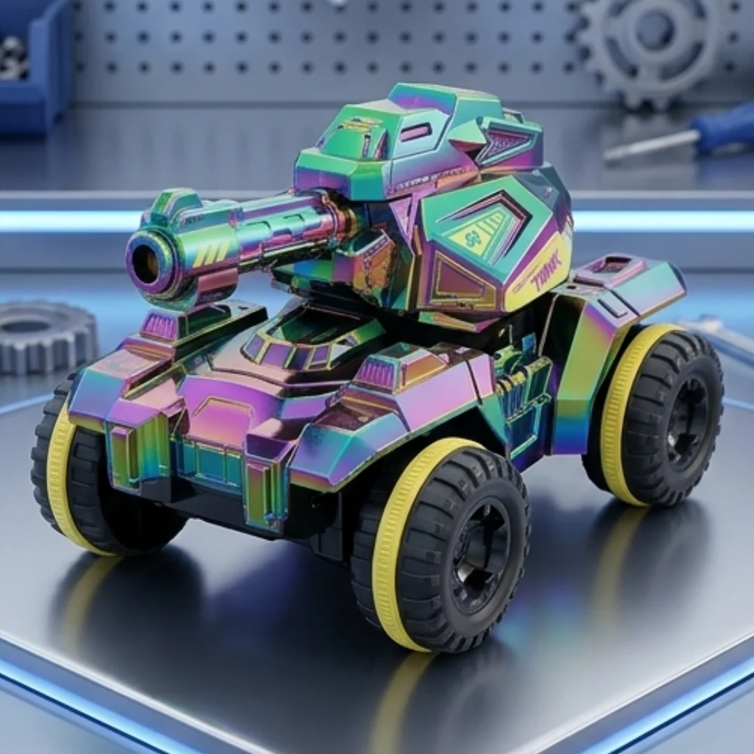 RC Battle Tank with Waterball Shooter – 360° Rotation & Bomb Launch