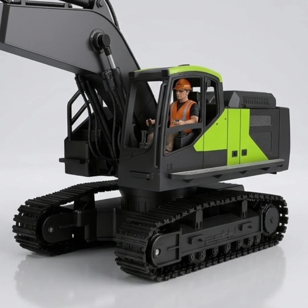 RC Construction Excavator with Remote Control, Spray & Lights – 1:16 Scale – remote control excavator