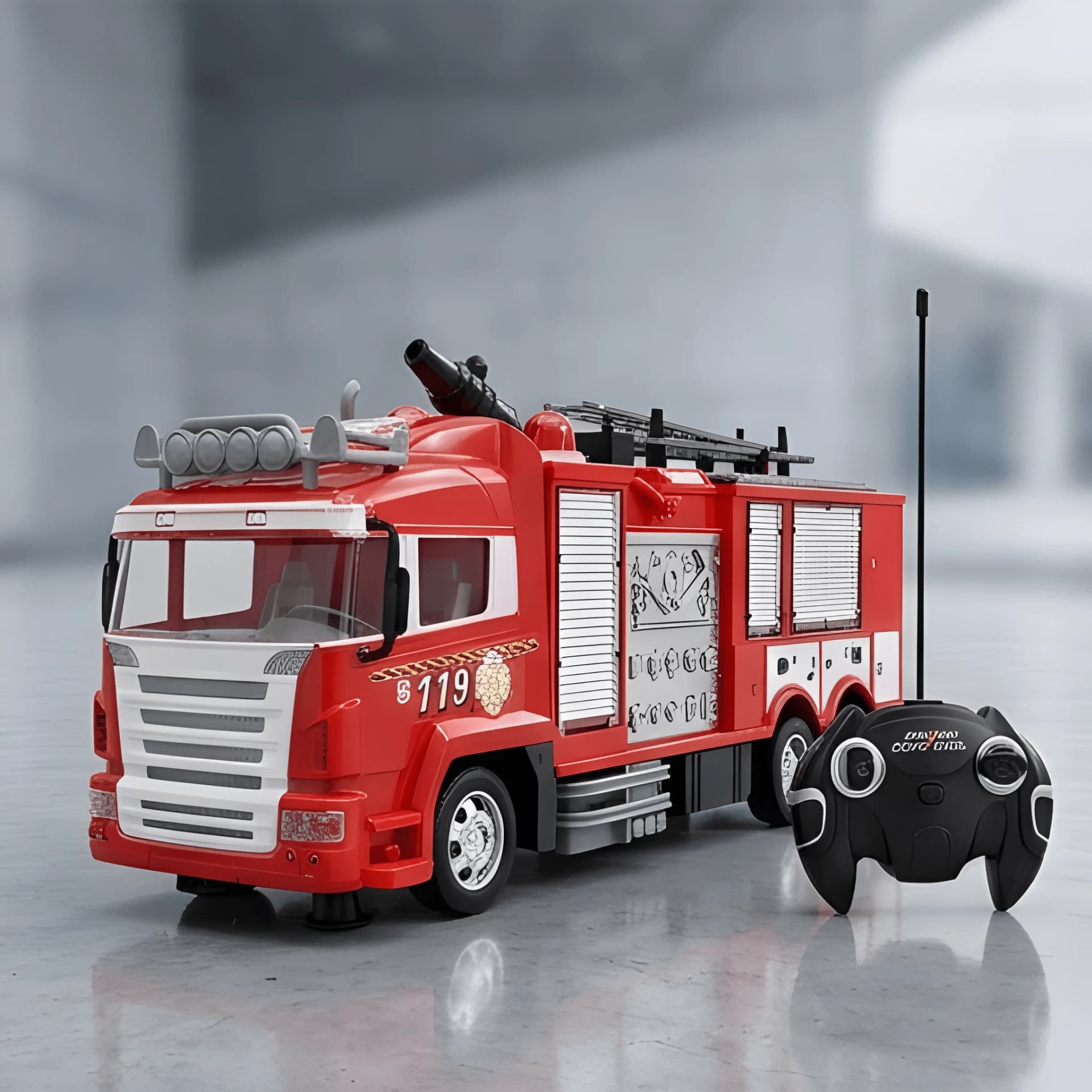 Remote Control Fire Rescue Truck – RC Engine Vehicle with Water Spray