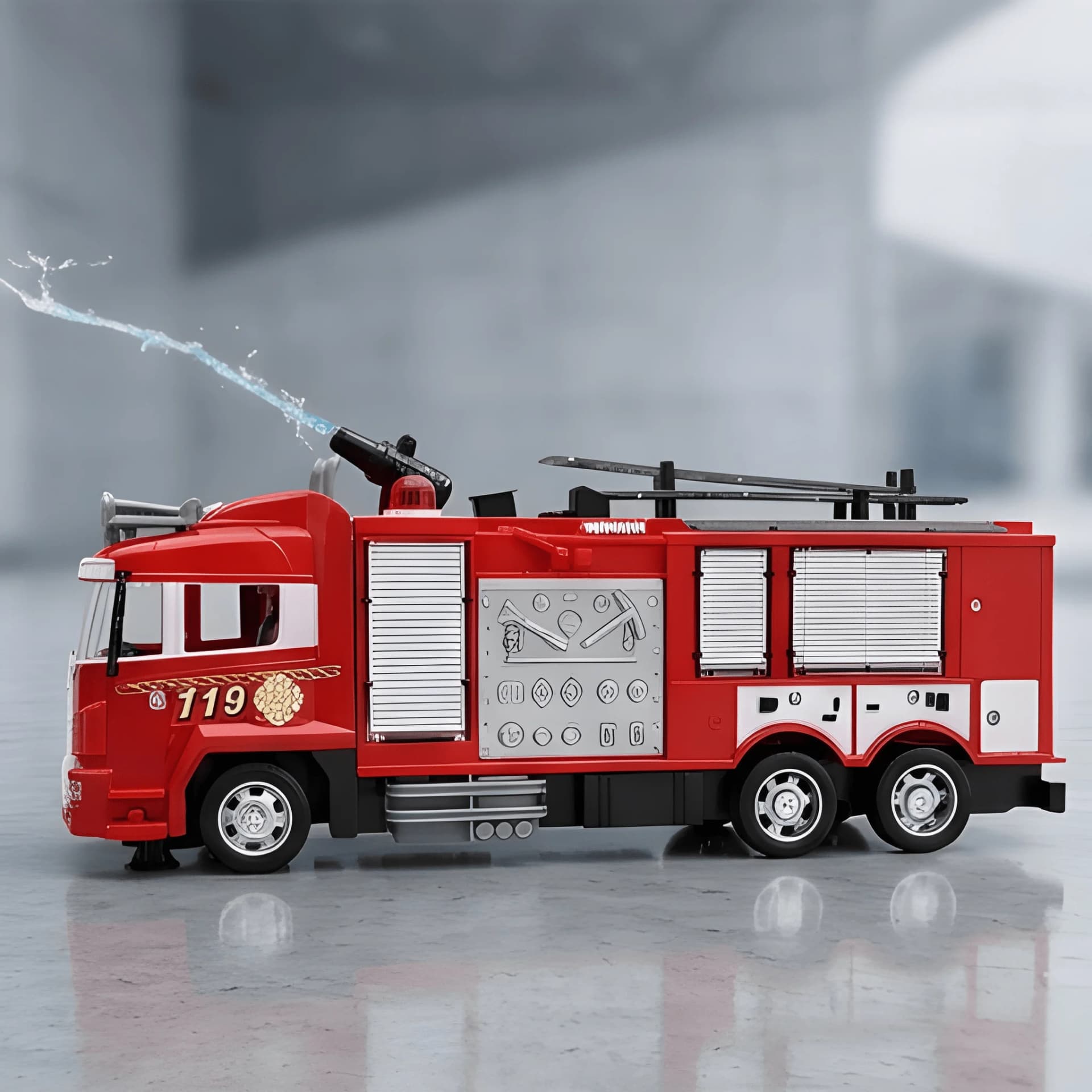 Remote Control Fire Rescue Truck – RC Engine Vehicle with Water Spray – view 2
