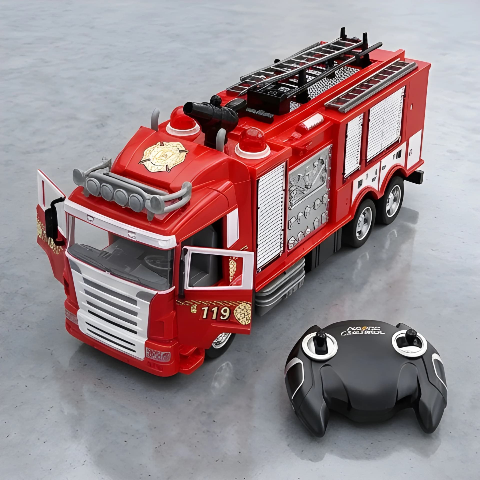 Remote Control Fire Rescue Truck – RC Engine Vehicle with Water Spray – water spray fire truck