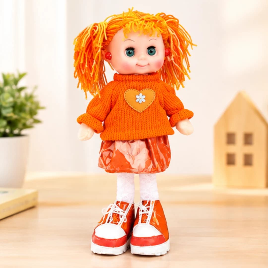 Multicolor Wool Dress Doll for Girls – Cute Pretend Play Toy