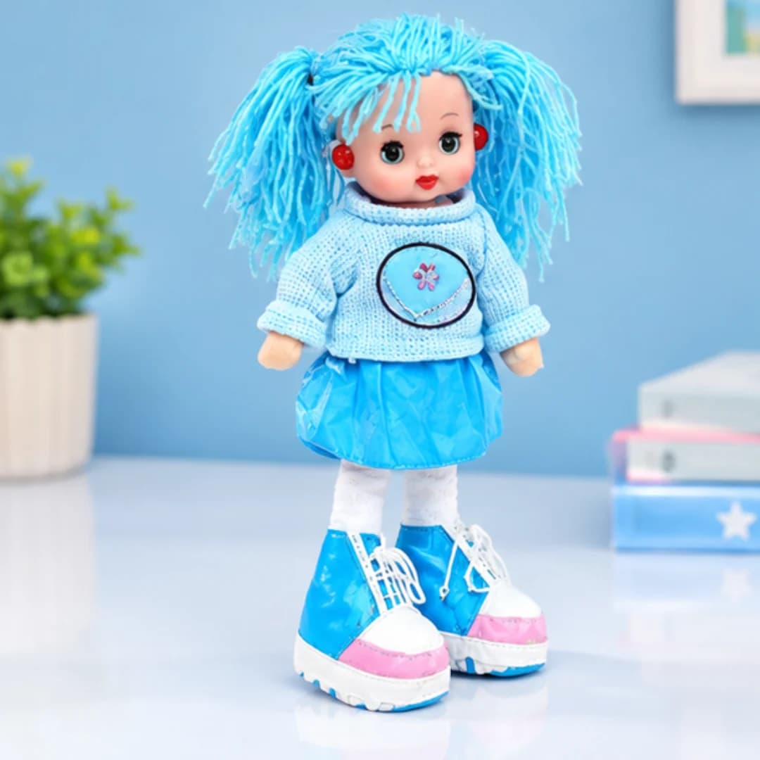 Multicolor Wool Dress Doll for Girls – Cute Pretend Play Toy – girls toy doll
