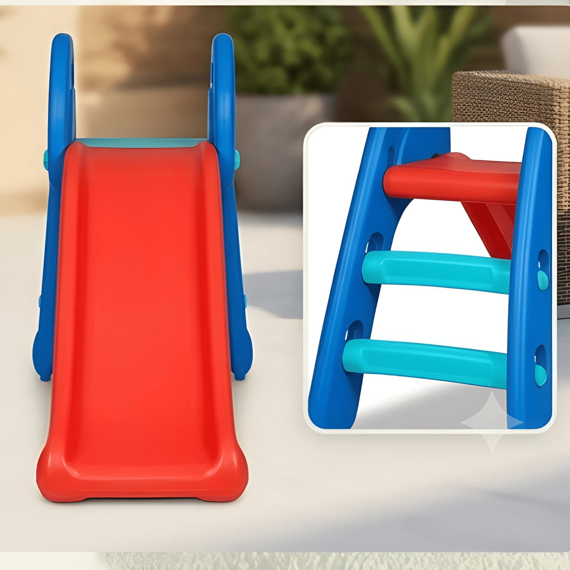 Super Mini Slide for Kids – Foldable Baby Garden & Indoor Slide – garden slide for kids
