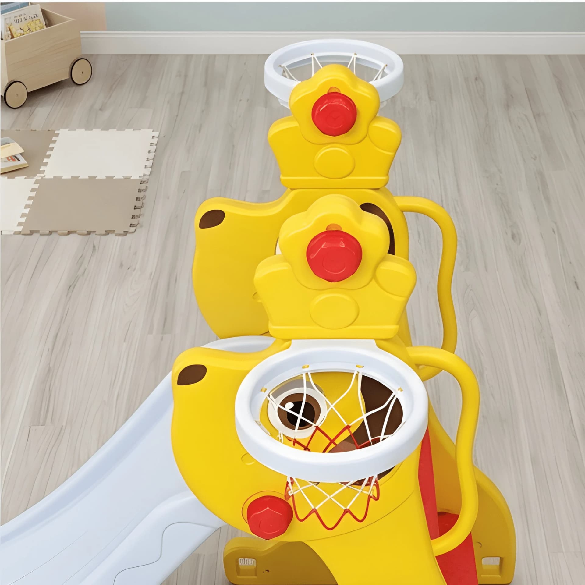 Dog Slide for Kids with Basketball Hoop – 2-Step Indoor & Outdoor Play Set – baby slide