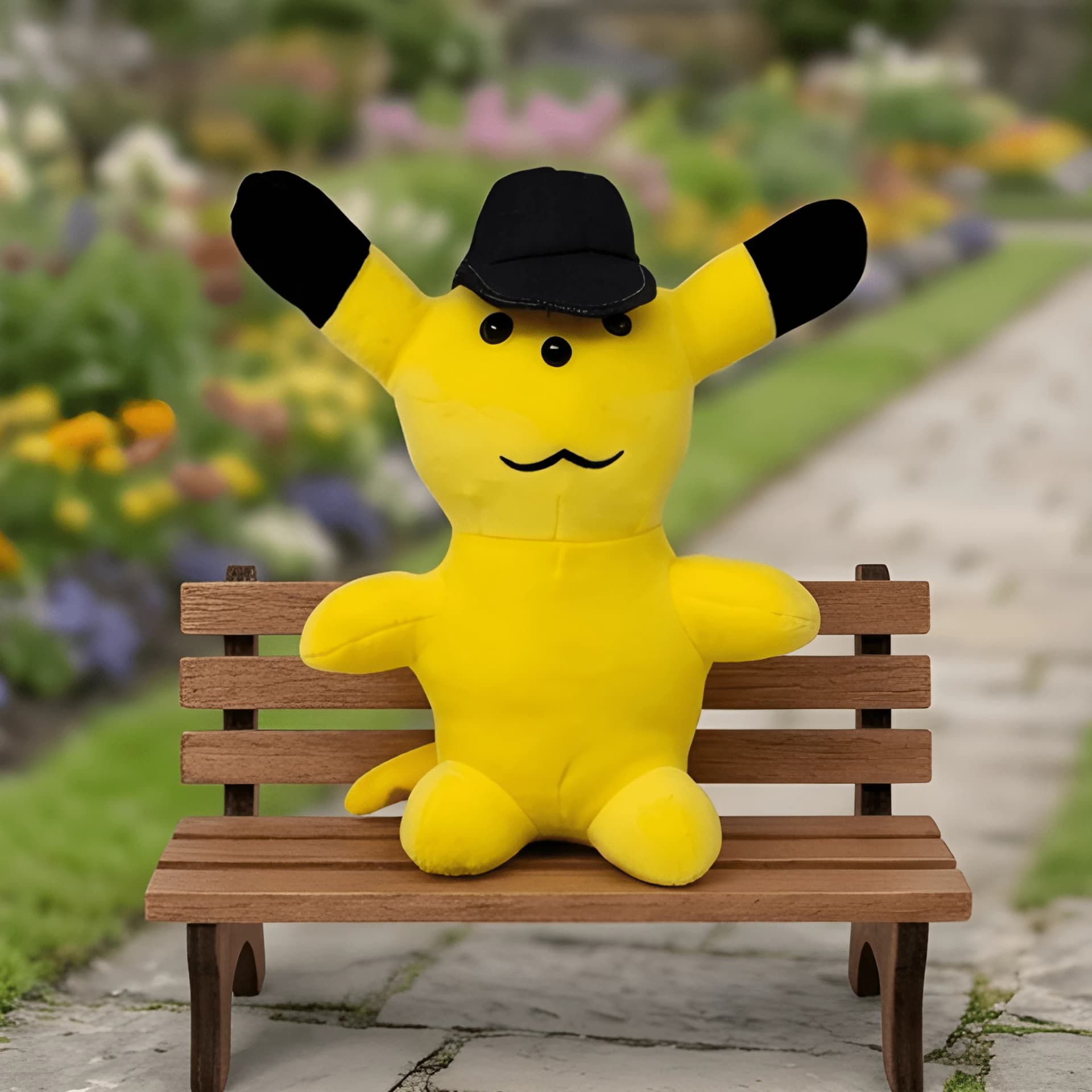 Pikachu Soft Toy with Cap – Cute Plush Cartoon Character for Kids | 13 Inch