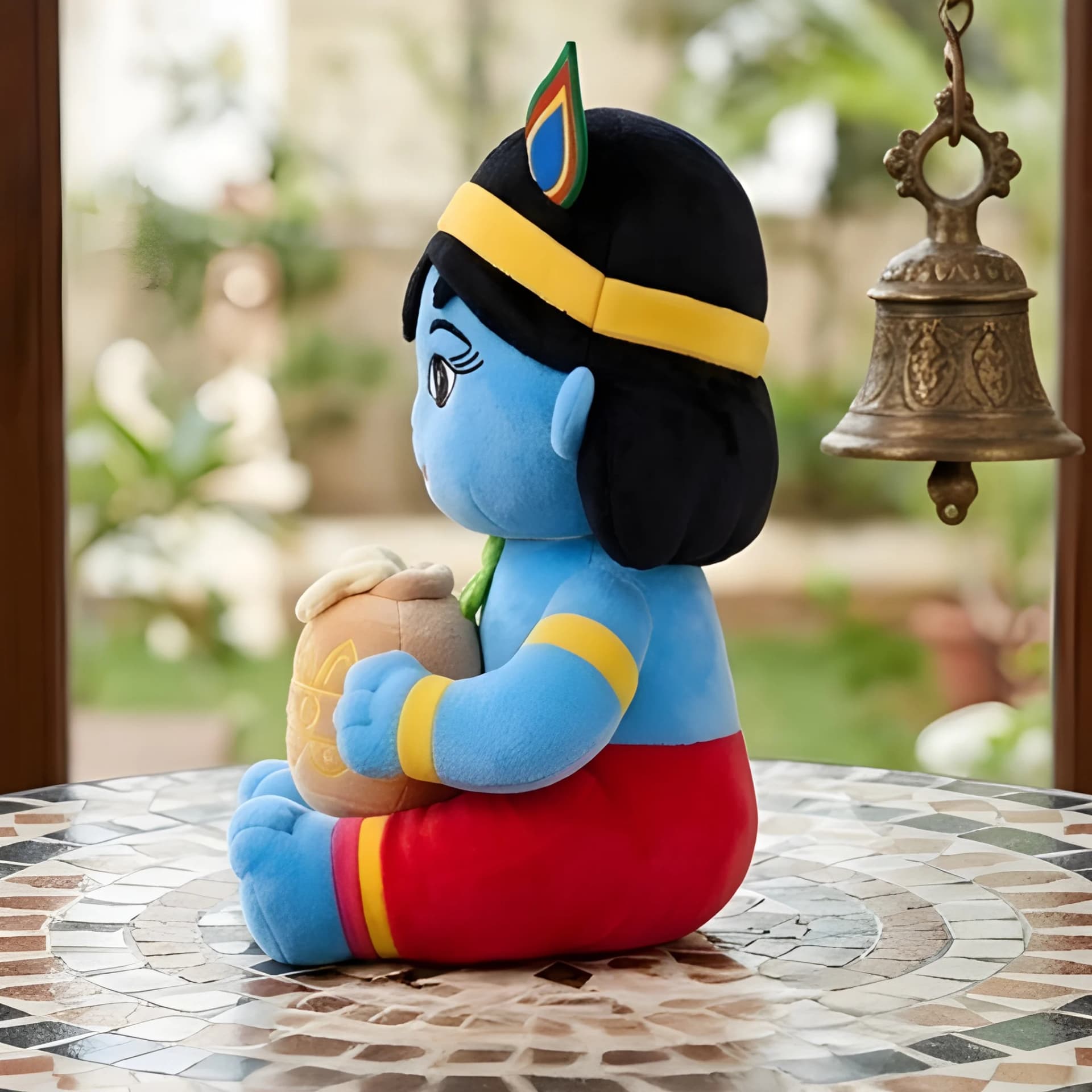 Baby Krishna Soft Toy with Matki – Bal Gopal Plush Doll for Kids | 15 Inch – baby krishna doll